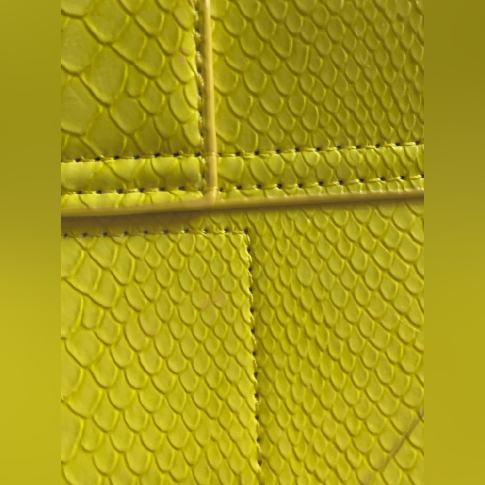 Missguided Neon Yellow Python Handbag - image 5